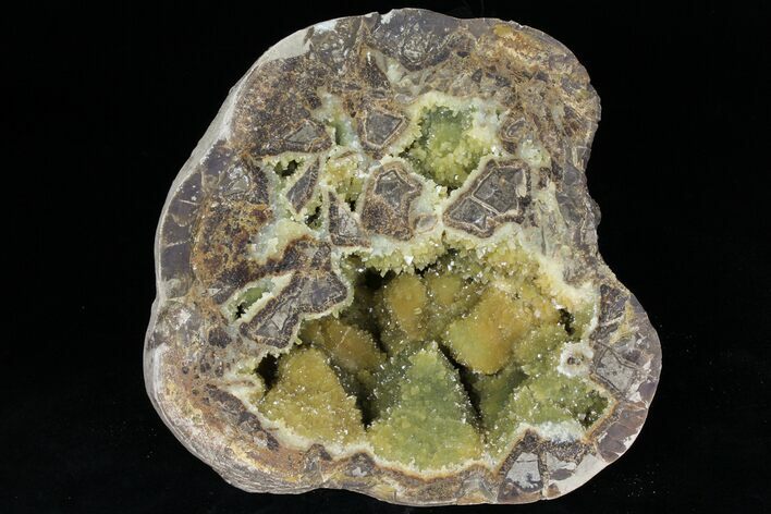 Yellow Crystal Filled Septarian Geode - Utah #97244